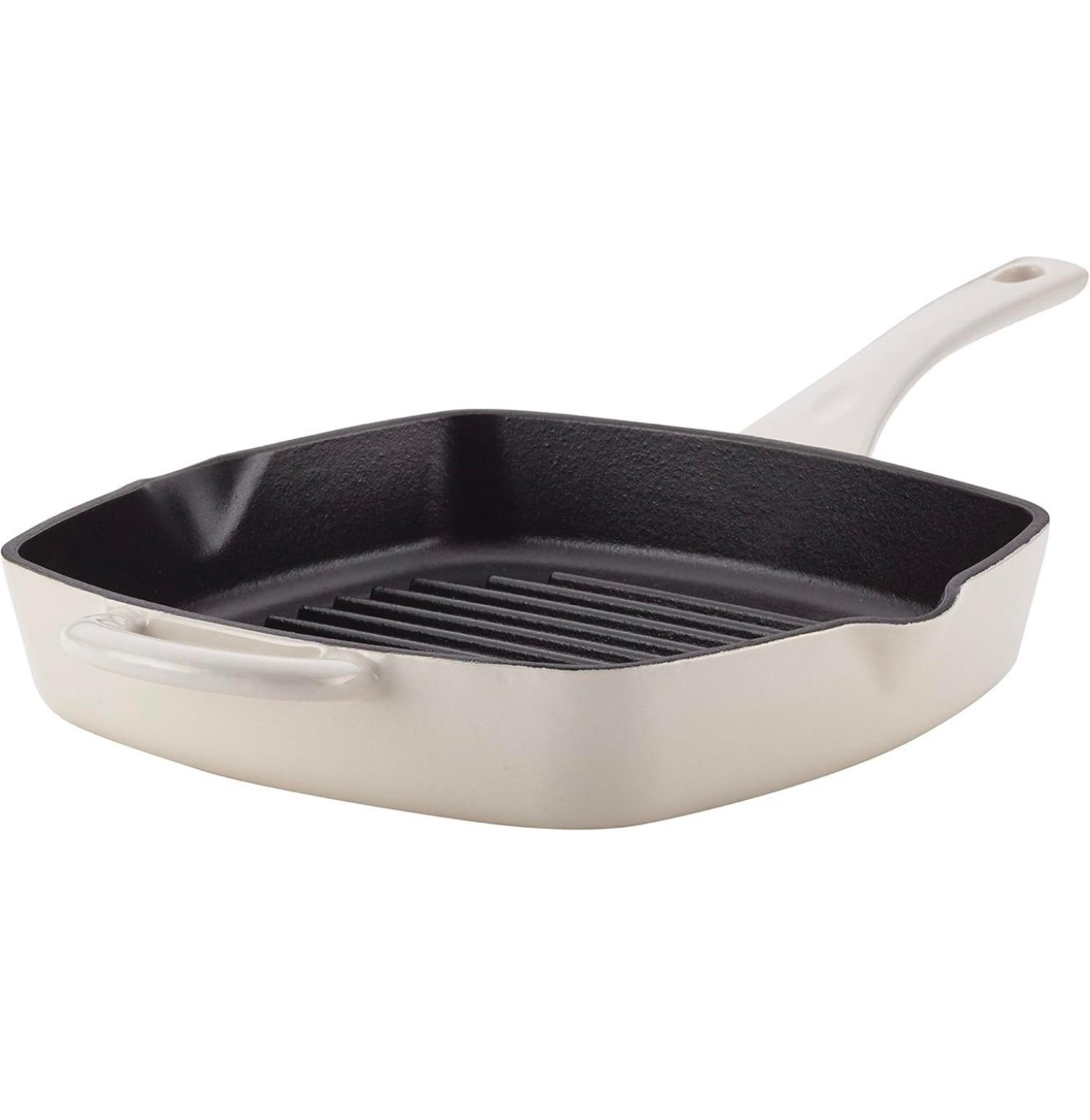 NEW IN BOX Ayesha Curry Cast Iron Square Grill Pan With Pour Spouts, 10-Inch