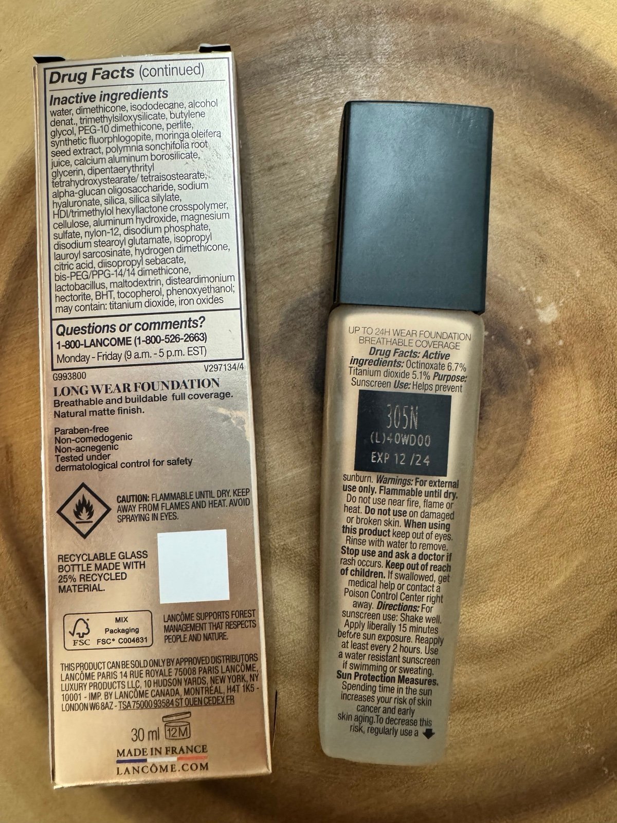 Lancome long wear 305 N foundation