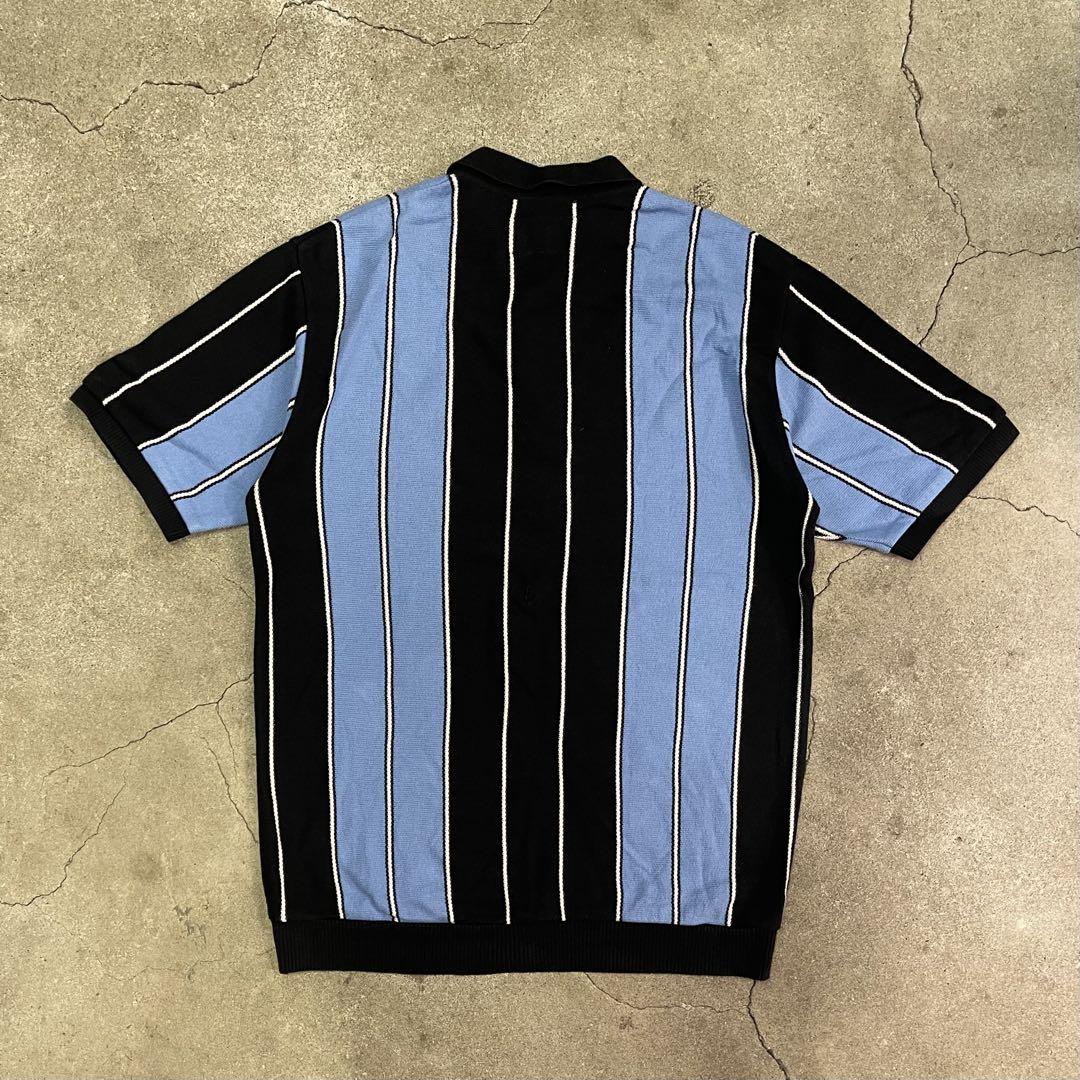 WACKO MARIA STRIPED KNIT POLO SHIRT M