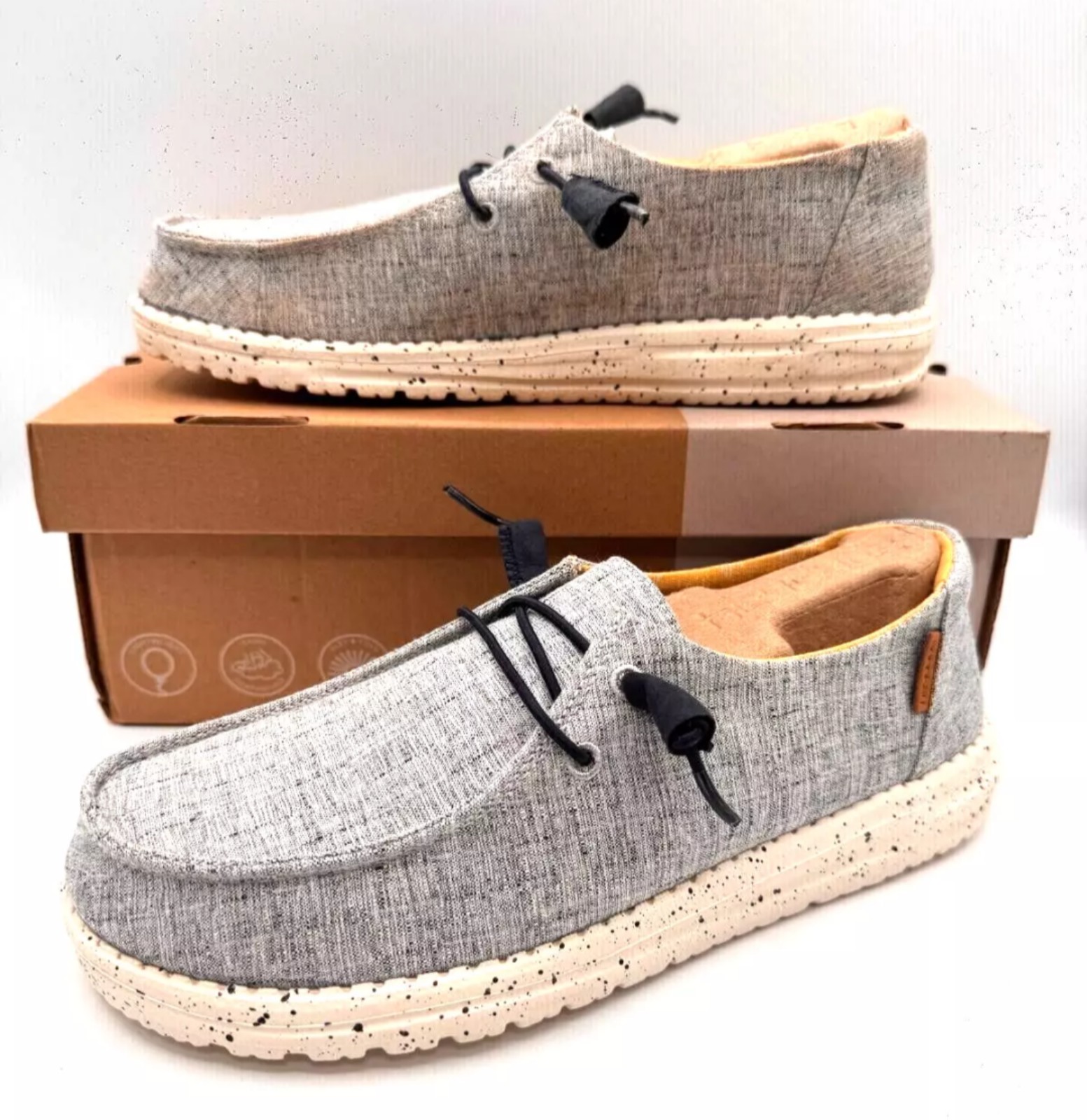 Hey Dude Wendy Chambray White Blue US Women's Size 8