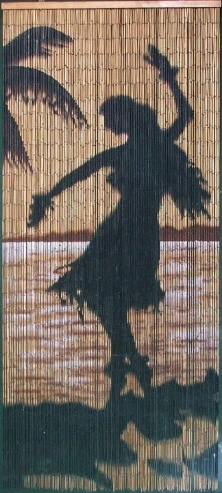 Hula Girl Beaded Doorway Curtains Bamboo