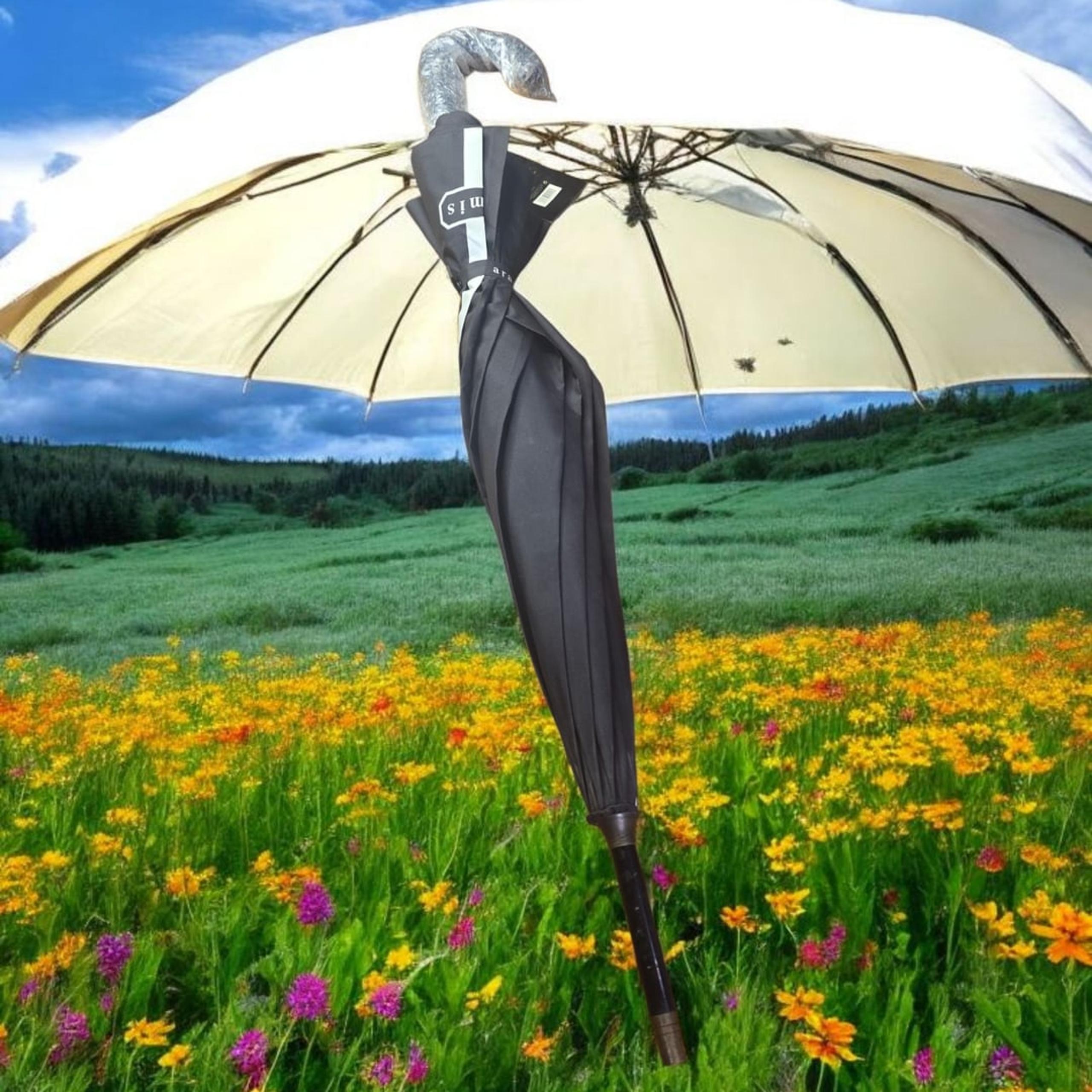 Aramis The Great Big Umbrella Brown Wood Handle Rain Or Sun