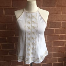 House of Harlow White Gold Thread Halter