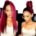 Human lace front wig black burgundy wig