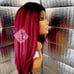 Human lace front wig black burgundy wig