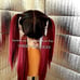 Human lace front wig black burgundy wig
