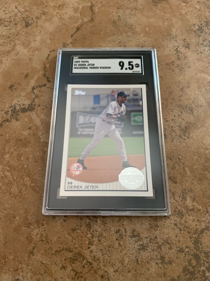 Derek Jeter 2009 Topps Inaugural Yankee stadium baseball card rare SGC 9.5 Mint