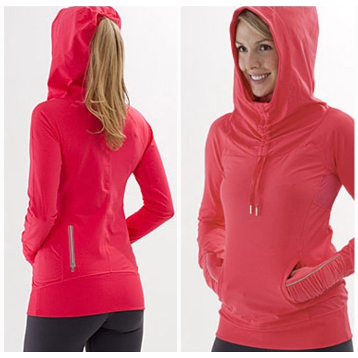 Lululemon Run: Ambition Pullover Hoodie w/ Ponytail Hole in Passion - Sz 8