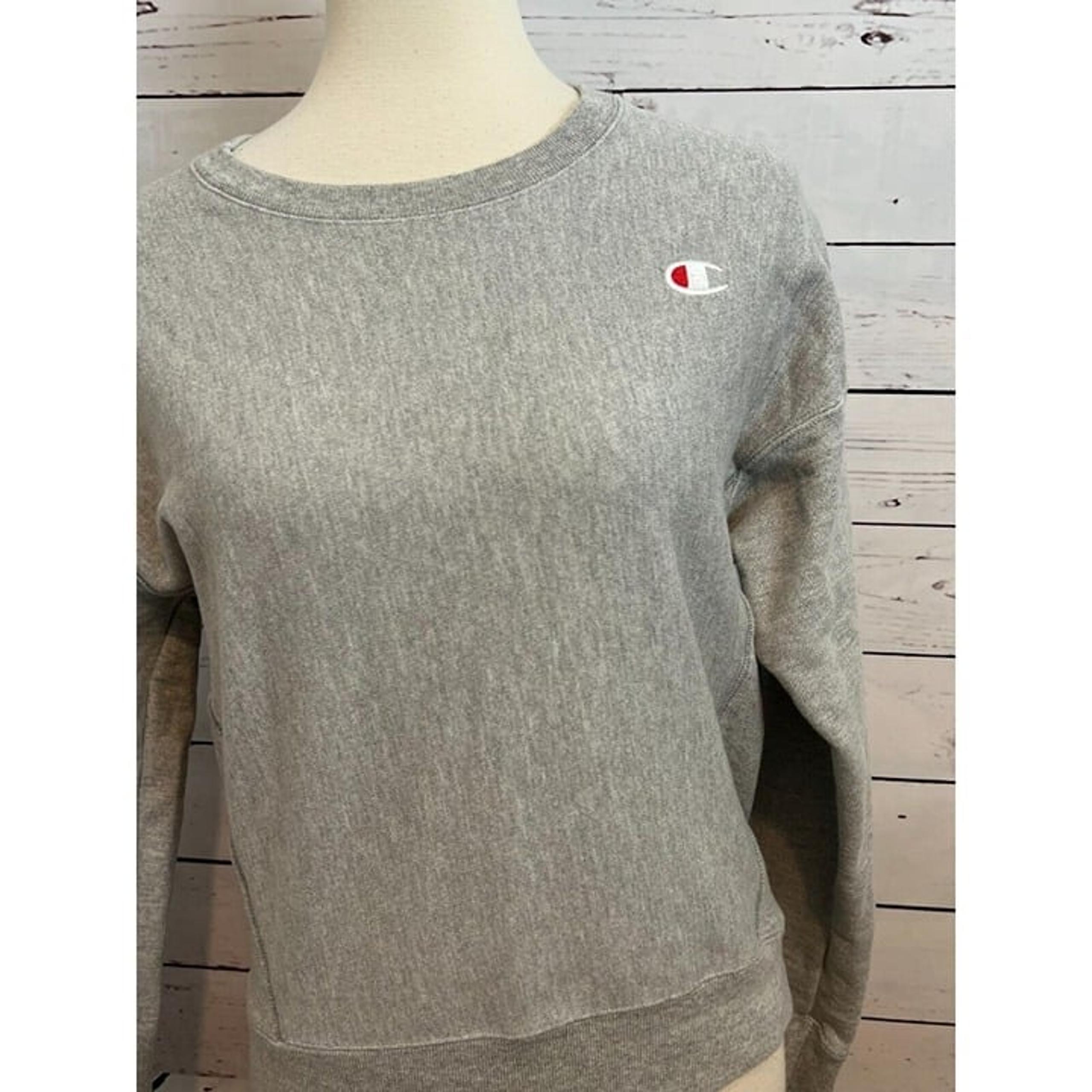 Champion Reverse Weave GF750 Pullover Sweatshirt Small Gray Athletic Ribbed
