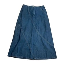 Y2K Vintage denim Maxi Skirt no waist band out of the blue 8 petite