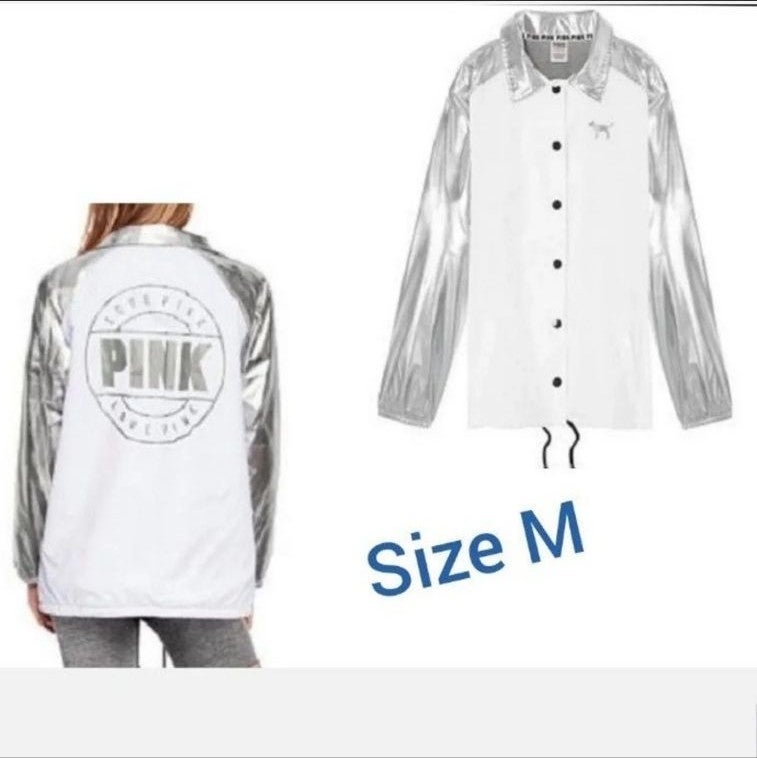 VS Pink M Snap Front Coaches Jacket