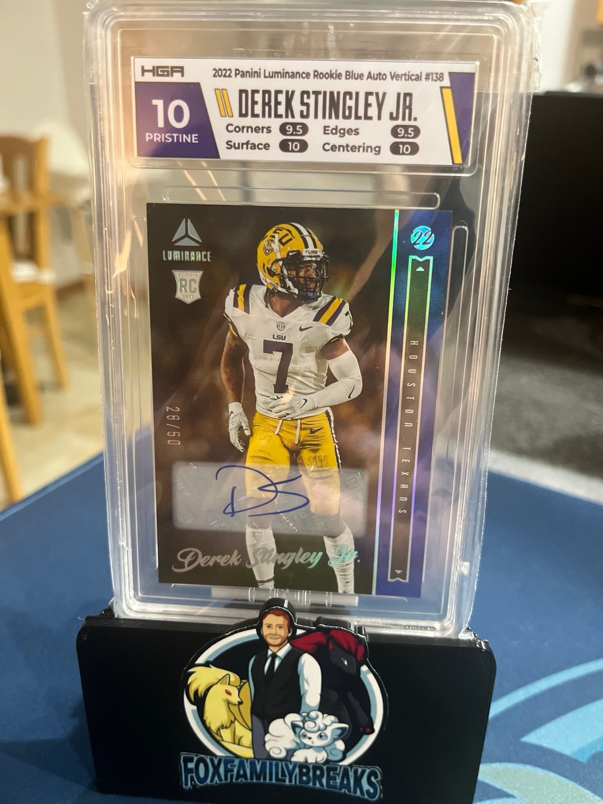 Derek Stingley Jr. Houston Texans HGA Pristine 10 Rookie Auto Luminance 2022