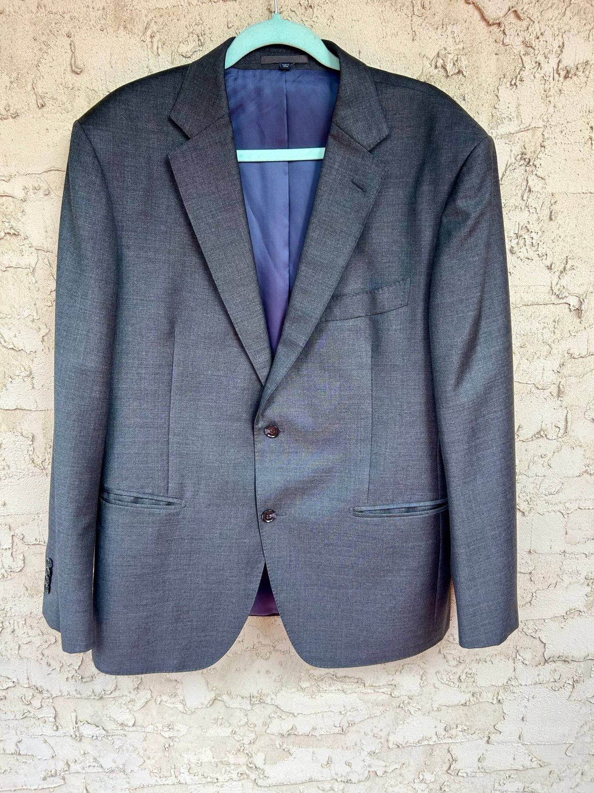 SUITSUPPLY Napoli Gray 100% Wool Mens Blazer Sport Coat Jacket - 44 R