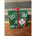 Green Present Christmas Cookie Jar Canister Ho Ho Ho Holiday Ceramic Gift Large