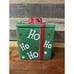 Green Present Christmas Cookie Jar Canister Ho Ho Ho Holiday Ceramic Gift Large