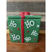 Green Present Christmas Cookie Jar Canister Ho Ho Ho Holiday Ceramic Gift Large