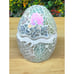 Valerie Parr Hill Pearl Iridescent Glass Light Mosaic Cracked Holiday Egg EUC