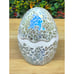 Valerie Parr Hill Pearl Iridescent Glass Light Mosaic Cracked Holiday Egg EUC
