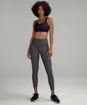 Lululemon Base Pace High-Rise Tight 25 Two-Tone Ribbed Leggings Size 8