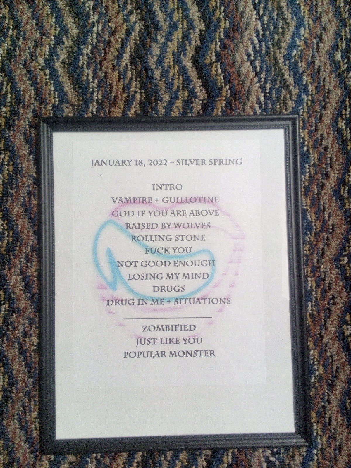 Falling In Reverse setlist copy from Silver Spring, Md on 1/18/22