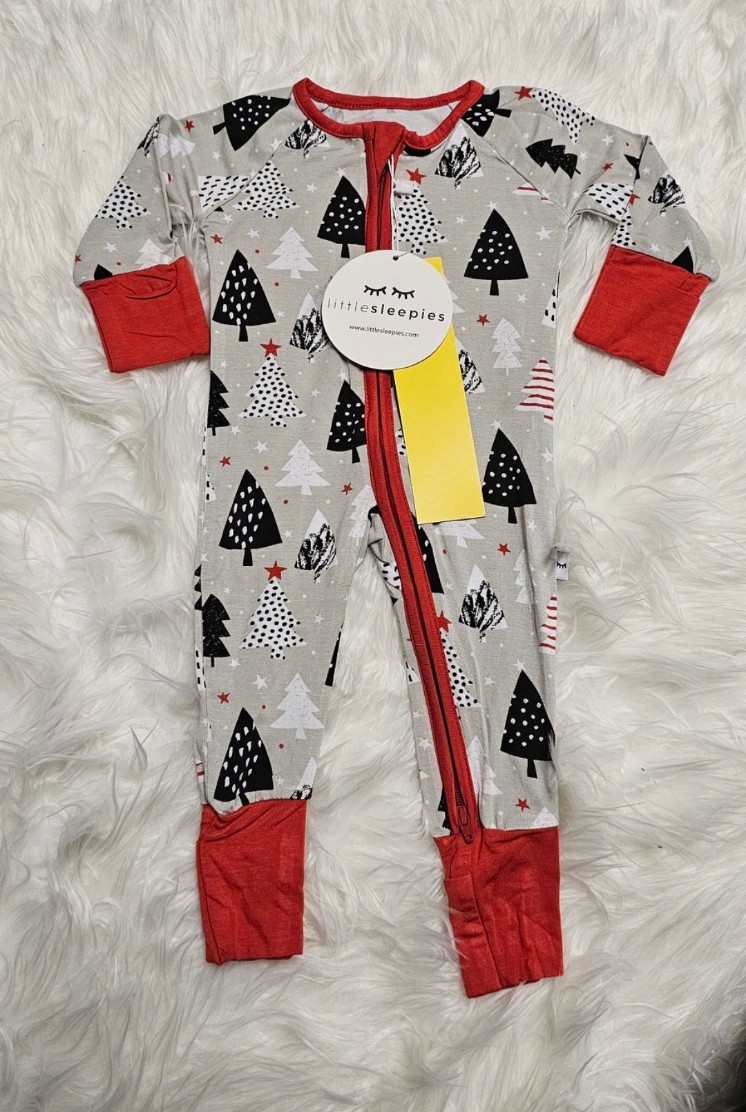 Little Sleepies OG CHRISTMAS TREES Zippy Pajamas NEWBORN NWT NEW