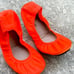 The Storehouse Limited Edition Neon Highlighter Orange Leather Ballet Flats