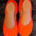 The Storehouse Limited Edition Neon Highlighter Orange Leather Ballet Flats