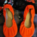 The Storehouse Limited Edition Neon Highlighter Orange Leather Ballet Flats