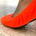 The Storehouse Limited Edition Neon Highlighter Orange Leather Ballet Flats