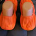 The Storehouse Limited Edition Neon Highlighter Orange Leather Ballet Flats