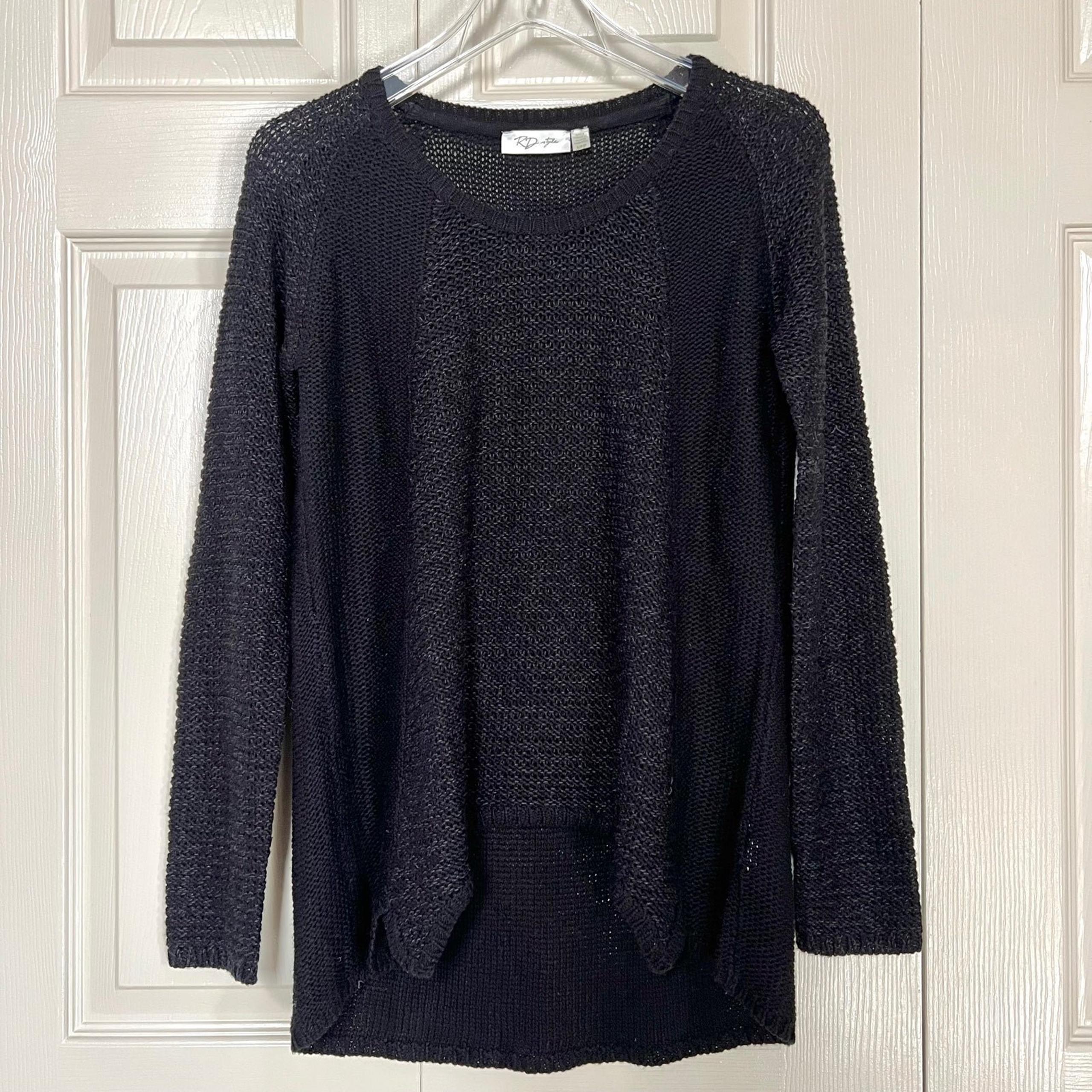 RD Style Black Hi-Low Knit Sweater
