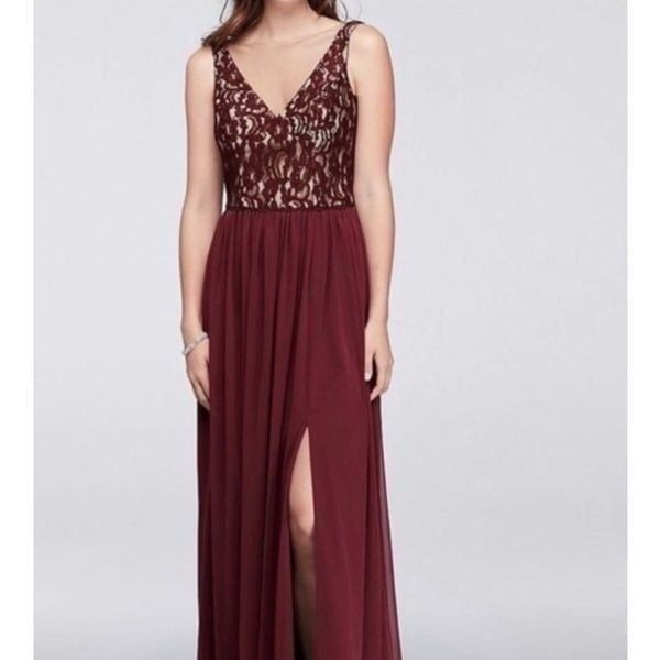 David’s Bridal Burgundy Dress