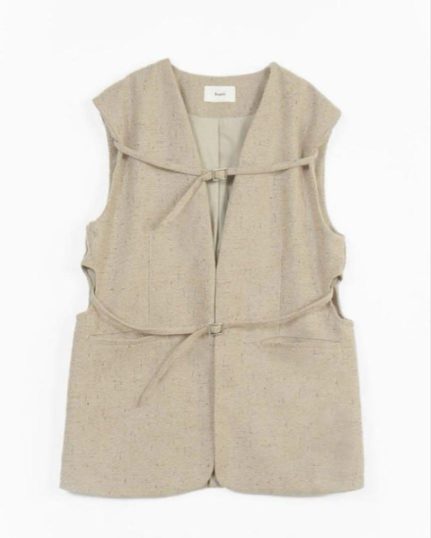 トップス linen like belt vest beige Eaphi eaphi linen-like belt vest, beige