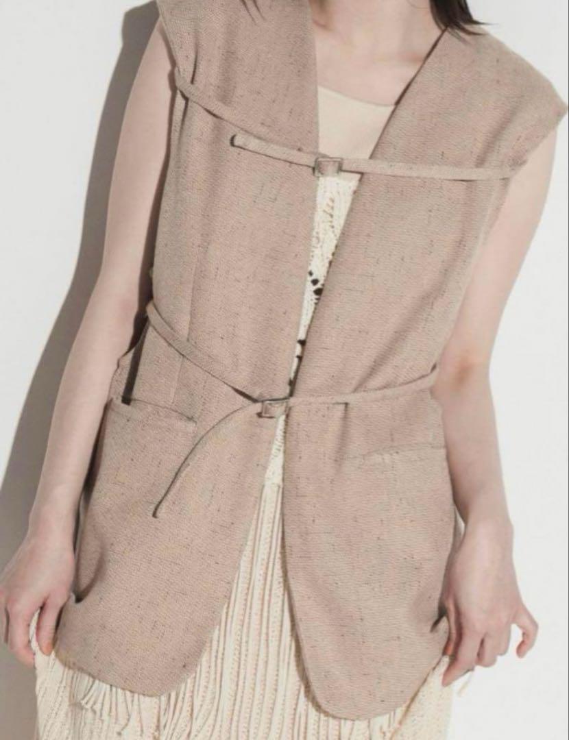 トップス linen like belt vest beige Eaphi eaphi linen-like belt vest, beige