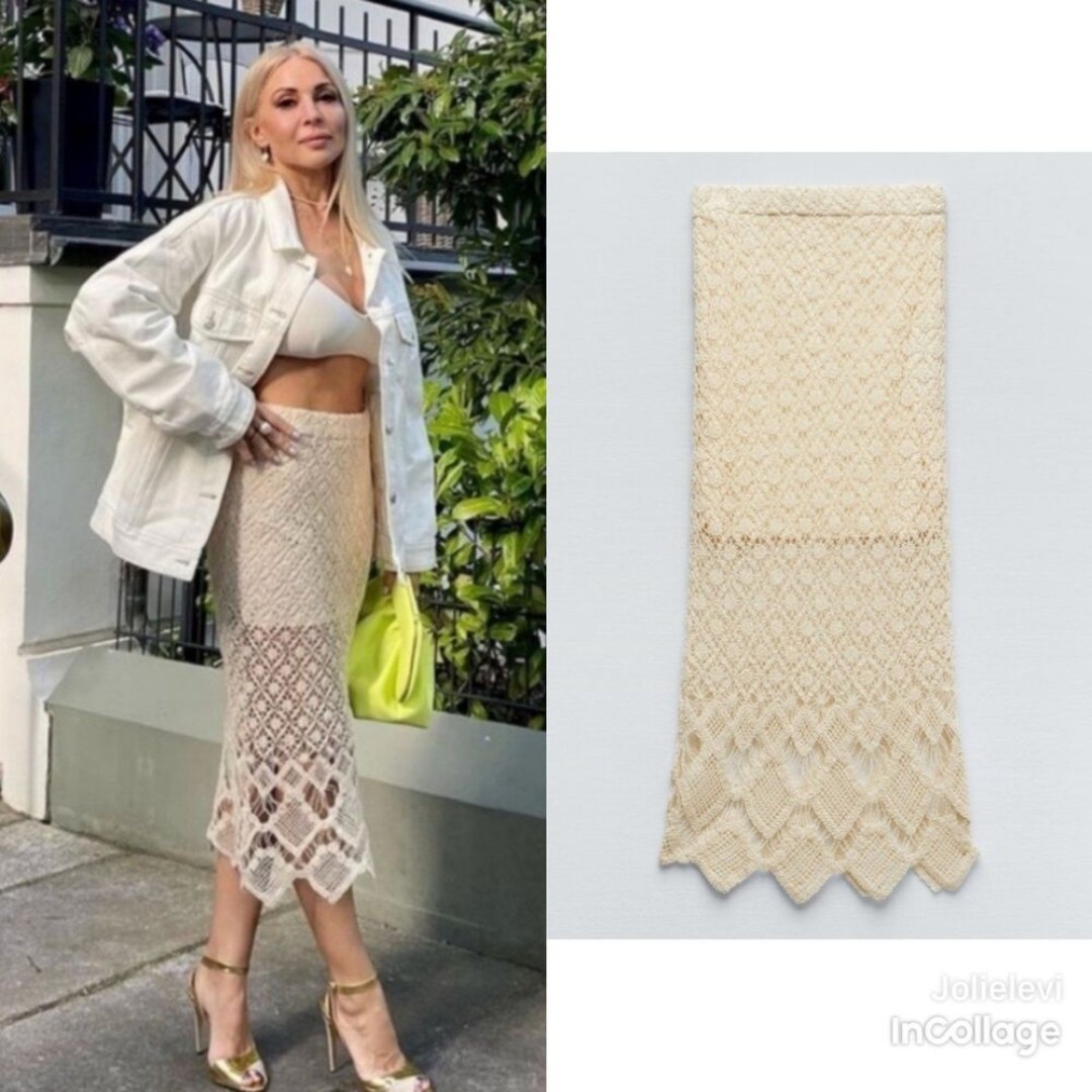 ZARA CROCHET STRAIGHT SKIRT Size XL