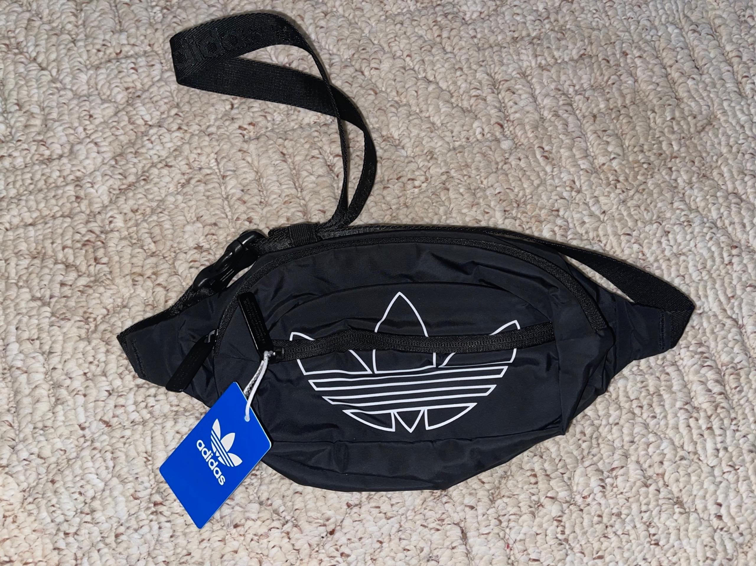 Adidas Fanny Pack Waist Pouch Logo Branded Belt Bag Crossbody Black