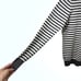 Banana Republic Gray White Horizontal Striped Turtleneck Long Sleeve Top S