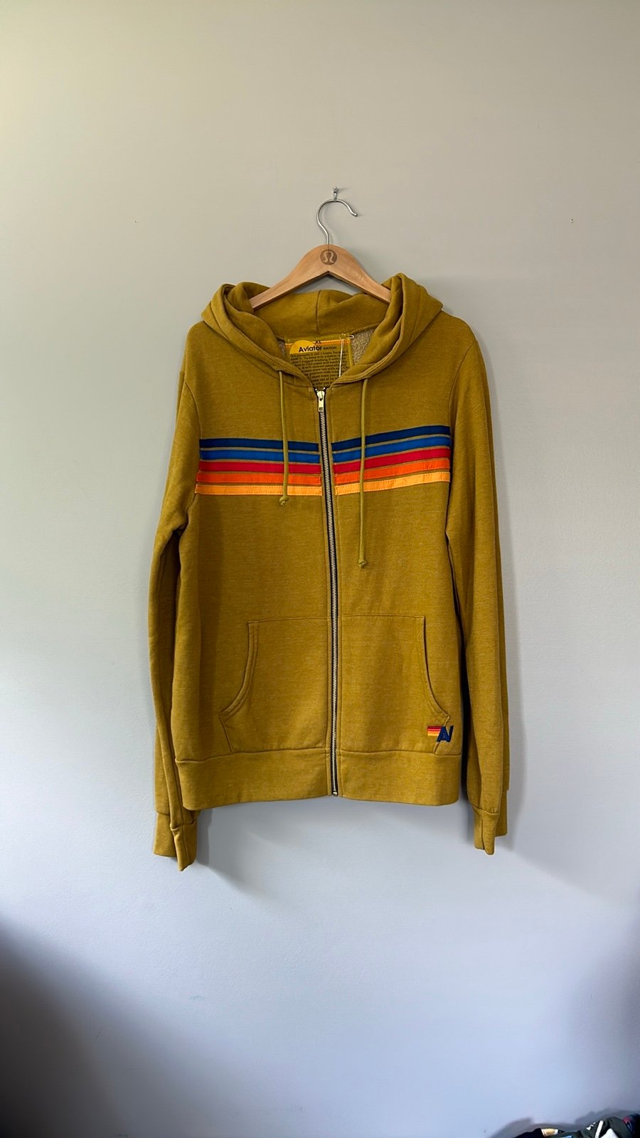 Aviator Nation 5-Stripe Zip Up Hoodie Sz XL NWT