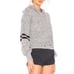 Onize Varsity Striped Blouson Sleeve Hoodie Sweater