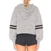 Onize Varsity Striped Blouson Sleeve Hoodie Sweater