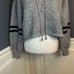 Onize Varsity Striped Blouson Sleeve Hoodie Sweater