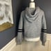Onize Varsity Striped Blouson Sleeve Hoodie Sweater