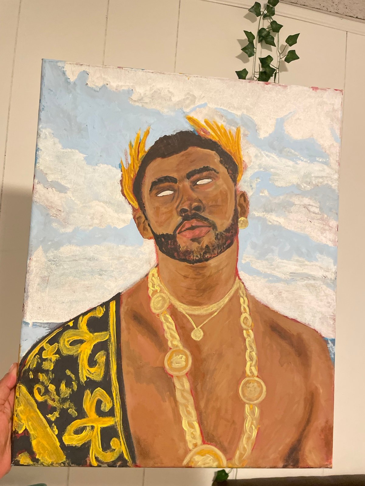 BAD BUNNY custom 1 of 1 16 x 20 canvas painting