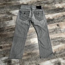 Vintage Y2K Grey True Religion Flap Tab Pocket Jeans Size 31