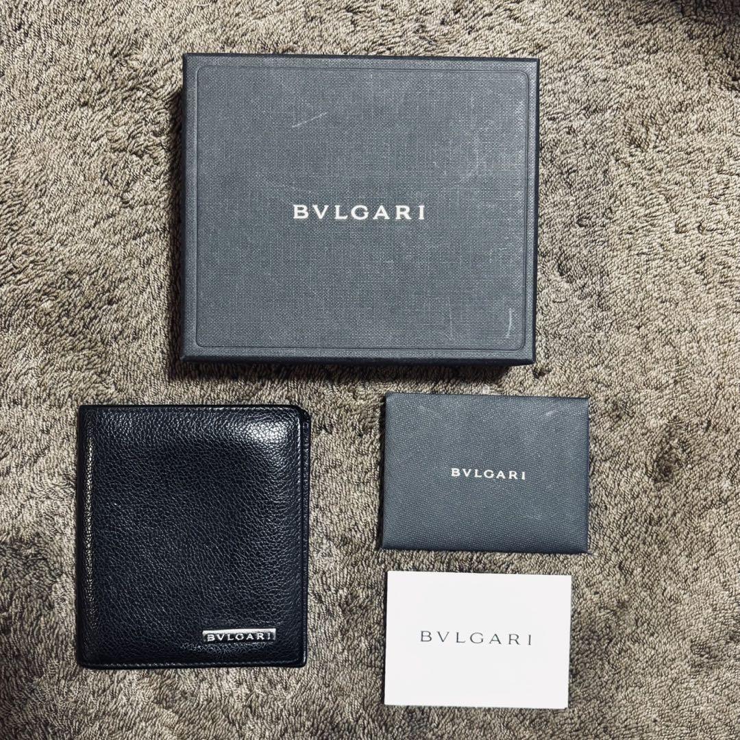 BVLGARI Bifold Wallet Card Case Black