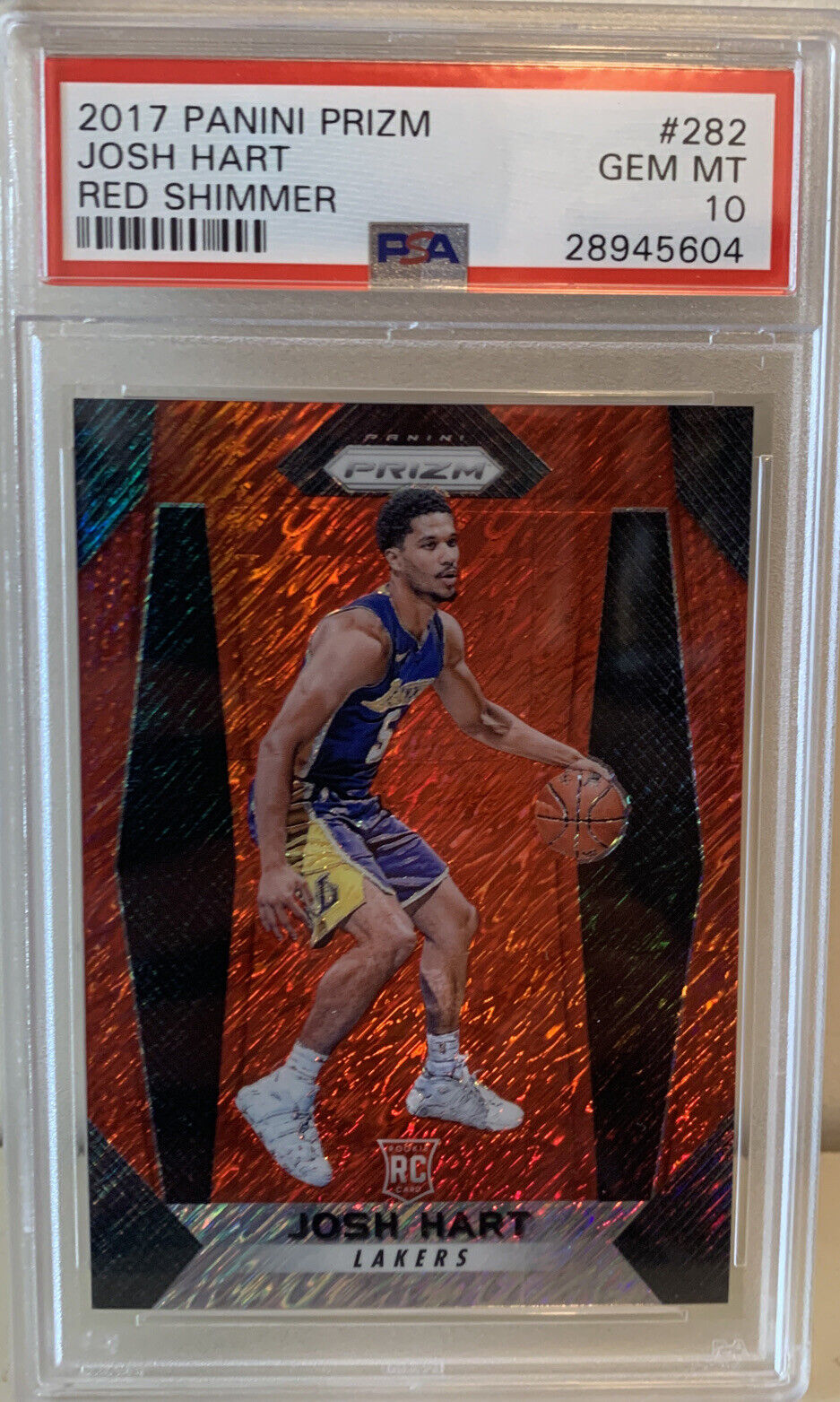 2017 Panini Prizm Red Shimmer Josh Hart ROOKIE RC /8 #282 PSA 10 GEM MINT