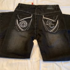 VERSACE Sport: Black Wide Leg Jeans Men’s