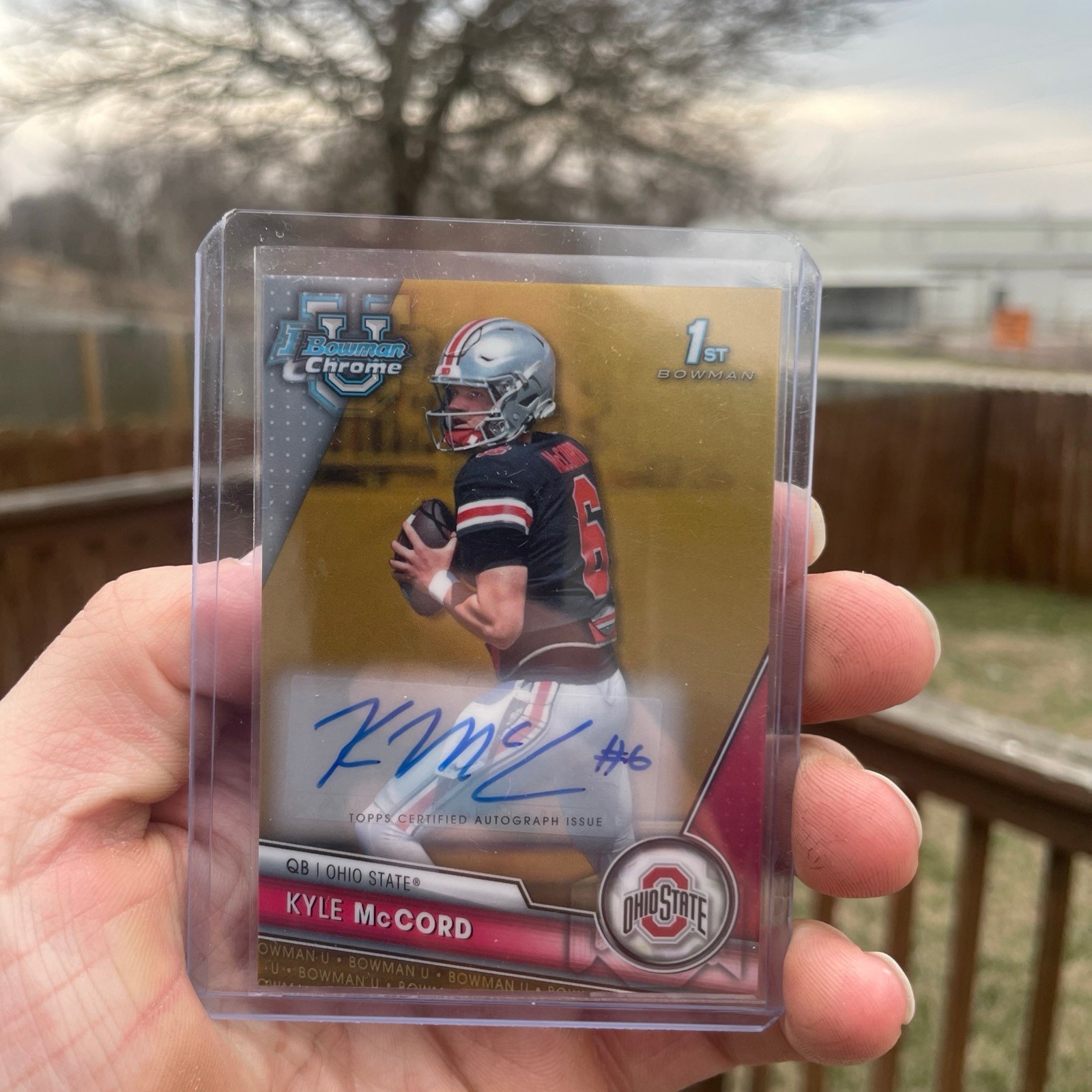 2023 Bowman Chrome U Kyle McCord 1st Auto True Gold /50 Autograph Ohio State