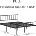 Full Size Metal Platform Bed Frame with Heavy Duty Metal Slat support,14 Height