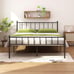 Full Size Metal Platform Bed Frame with Heavy Duty Metal Slat support,14 Height